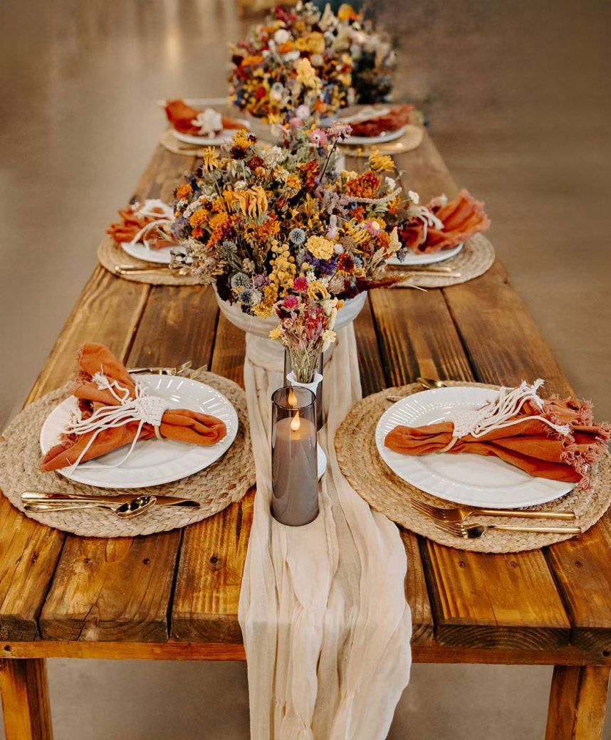 Moore Farm Tables. Wood table rentals in southwest Colorado