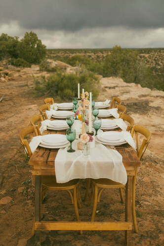 Moore Farm Tables. Wood table rentals in southwest Colorado
