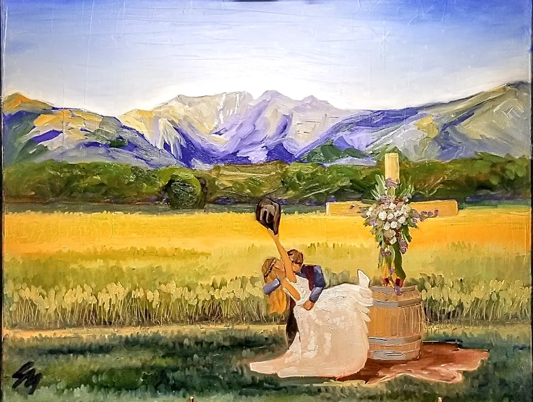 Friendly Mountain Arts, Live wedding painter in Colorado.