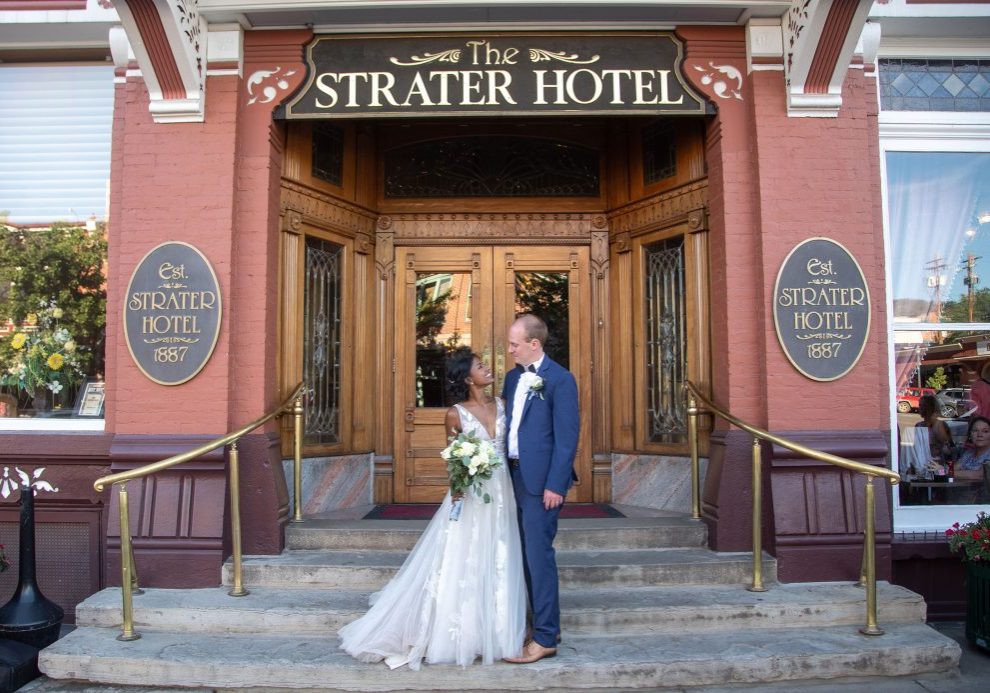 Bride & Groom at the Strater Hotel in downtown Durango, Colorado